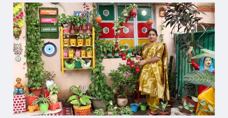 Best out waste: कबाड़ से जुगाड़ कर दो साल में बना दिया शानदार गार्डन